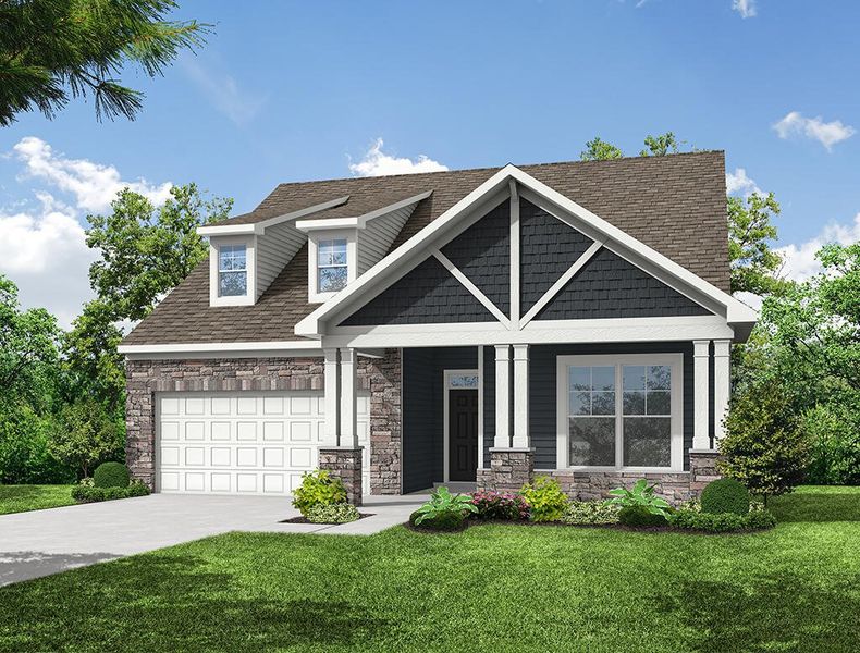 Representative exterior photo of a completed home built from the Mayfair by Eastwood Homes in Hopewell Garden, Winston-Salem, NC (Image 7). Representative exterior photo of a completed home built from the Mayfair by Eastwood Homes in Hopewell Garden, Winston-Salem, NC (Image 7).