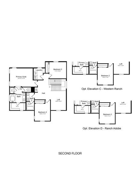 2D floor plan layout of this home in Parkside Villas Collection, Avondale, AZ (Image 3).
