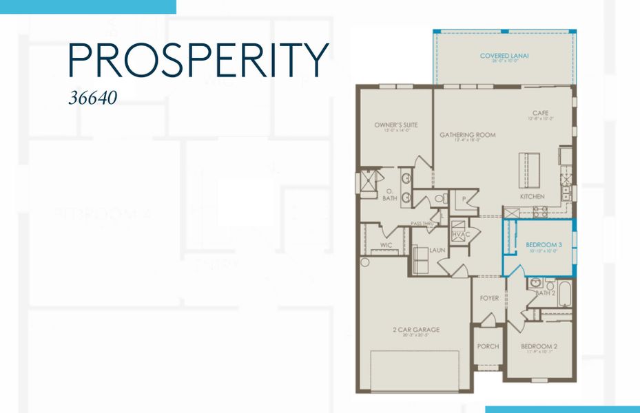 2D floor plan layout of this home in TerraWalk at Babcock Ranch, Alva, FL (Image 3).