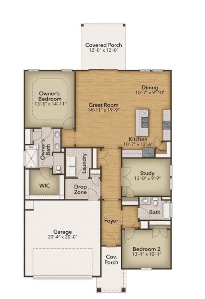 2D floor plan layout of this home in Goose Marsh, Bolivia, NC (Image 5).