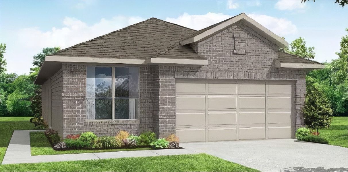 Representative exterior photo of a completed home built from the Birch by Impression Homes in Belmont, Aubrey, TX (Image 5). Representative exterior photo of a completed home built from the Birch by Impression Homes in Belmont, Aubrey, TX (Image 5).