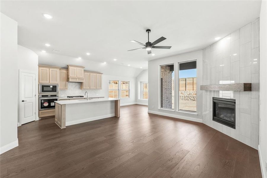 Furnished interior view inside a new home in Painted Tree Woodland District 50, McKinney (Image 6).