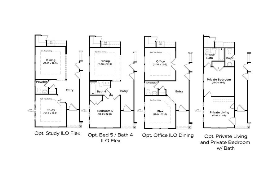 2D floor plan layout for the Wynwood by DRB Homes in Hamilton Lakes, Loganville, GA (Image 5).
