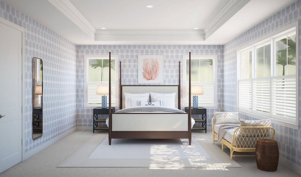 Primary suite with tray ceiling
