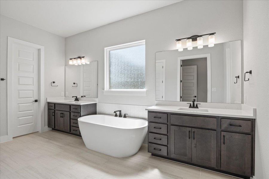 Furnished interior view inside a new home in 6 Creeks, Kyle (Image 6).