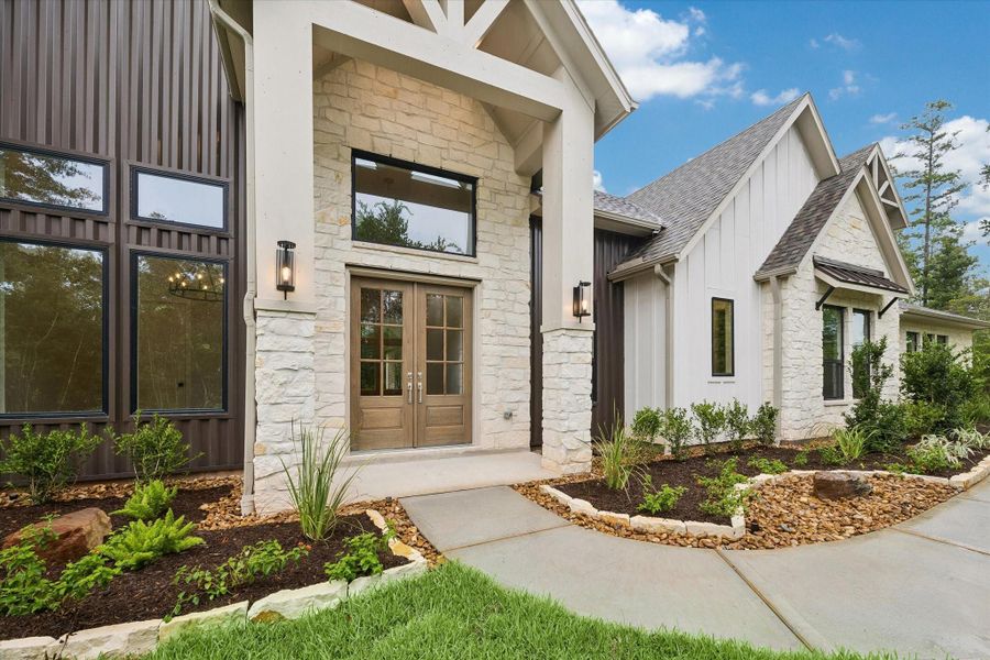Exterior details and patio area of a home in Republic Grand Ranch, Willis (Image 4).