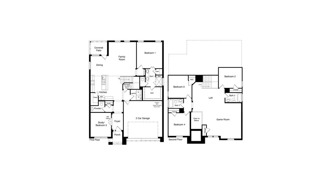 2D floor plan layout of this home in Homestead at Parks Bell Ranch, Odessa, TX (Image 4).