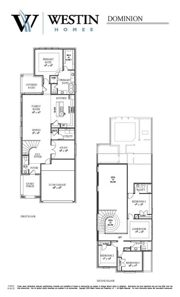 2D floor plan layout for the The Dominion by Westin Homes in Austin Point, Richmond, TX (Image 3).