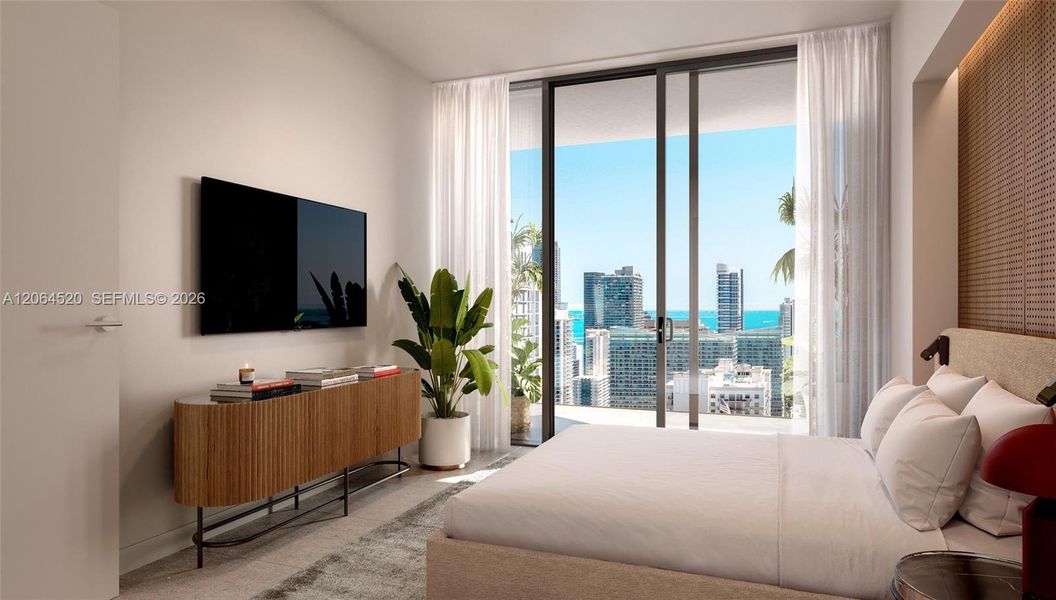 Furnished interior view inside a new home in , Miami (Image 9).