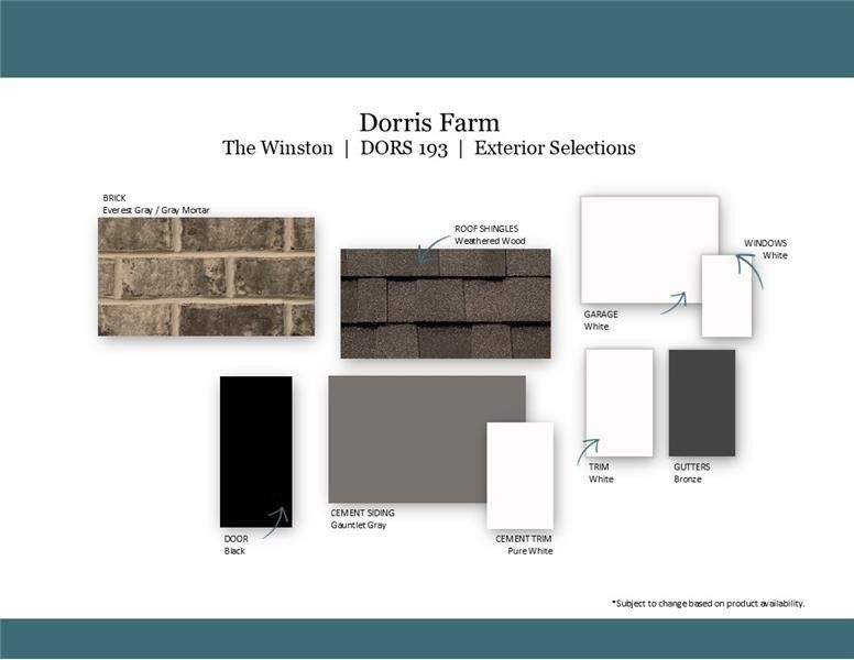 Sample of building materials used in homes in Dorris Farm at Willow Springs, White House (Image 39).