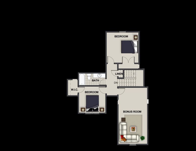 2D floor plan layout for the Candlebrook B by Riverstone Construction, LLC in Faith View, Ooltewah, TN (Image 4).
