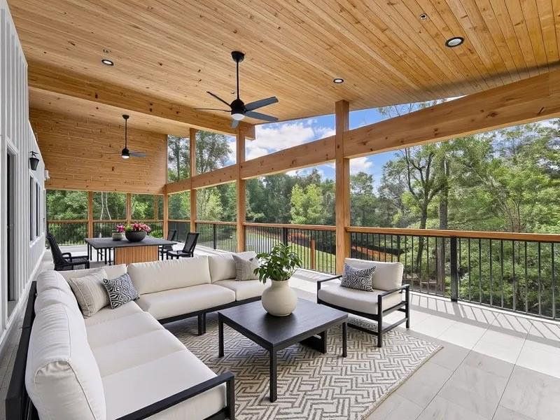 Exterior details and patio area of a home in , Dahlonega (Image 63).