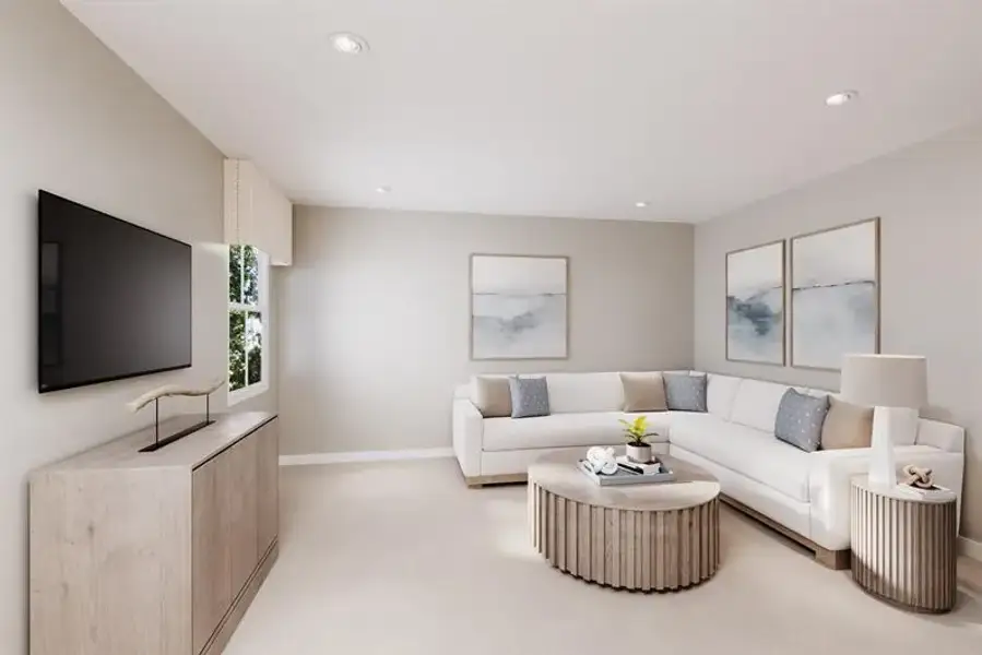 Representative furnished interior of a home built from the Preston Quick Move-In by Ryan Homes in Lakes at Riverbend, Navassa (Image 5).