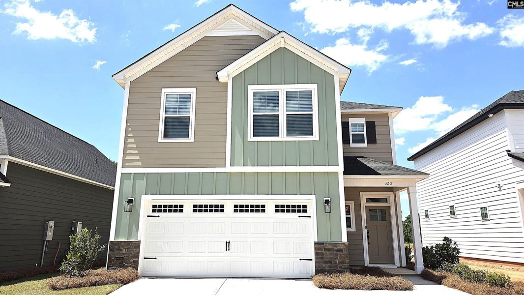 Front exterior of a new home in Bickley Station, Irmo, SC, highlighting curb appeal (Image 20).