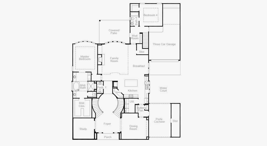 2D floor plan layout for the Roxton - 70 Homesites by Coventry Homes in Dunham Pointe 70', Cypress, TX (Image 3). 2D floor plan layout for the Roxton - 70 Homesites by Coventry Homes in Dunham Pointe 70', Cypress, TX (Image 3).
