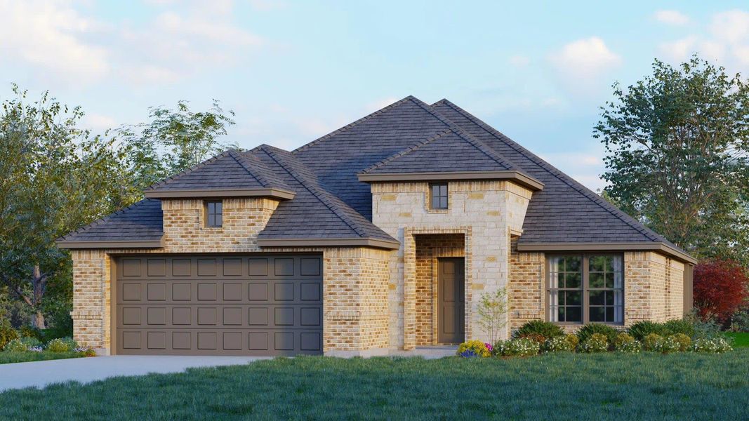 Elevation A with Stone | Concept 1991 at Chisholm Hills in Cleburne, TX by Landsea Homes