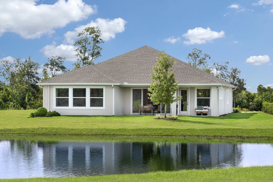 Exterior details and patio area of a home in Chapel Crossings, Wesley Chapel (Image 3).