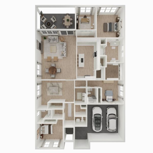 2D floor plan layout for the Franklin by K. Hovnanian® Homes in K. Hovnanian's® Four Seasons at Wylder, Port St. Lucie, FL (Image 2).