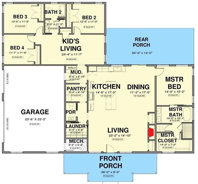 2D floor plan layout of this home in , Paradise, TX (Image 4).