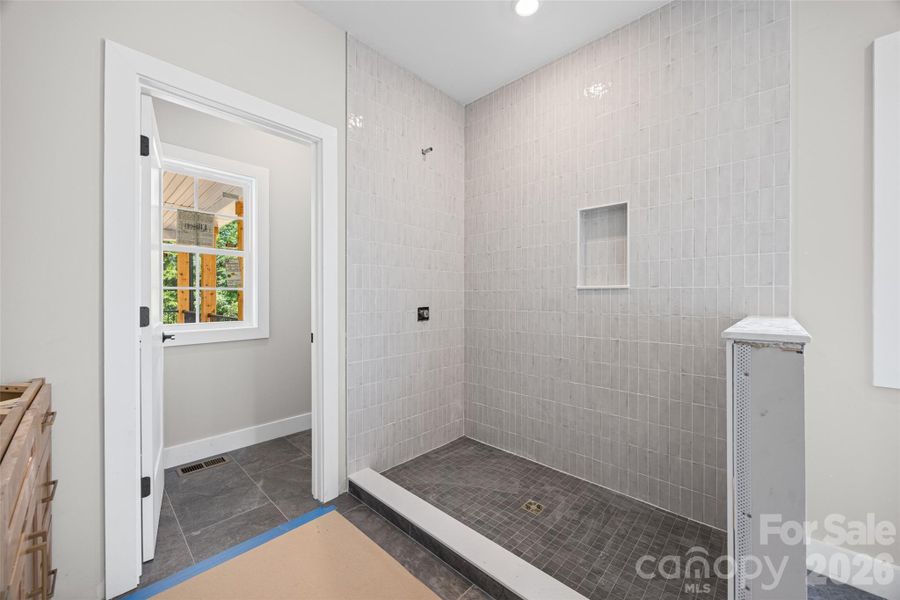 Walk-in shower shown here and soaking tub to be installed.