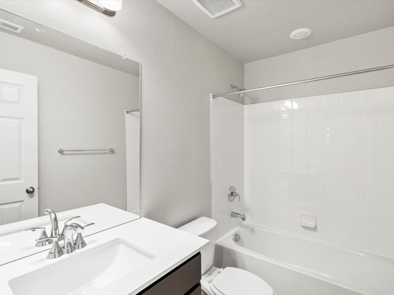 Furnished interior view inside a new home in Buffalo Highlands: The Flora Collection, Commerce City (Image 7). Furnished interior view inside a new home in Buffalo Highlands: The Flora Collection, Commerce City (Image 7).