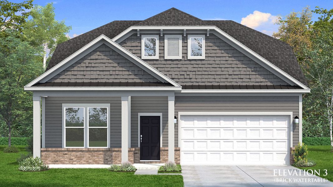 Representative exterior photo of a completed home built from the Greenwich by DRB Homes in Mason Glenn, Franklinton, NC (Image 10).