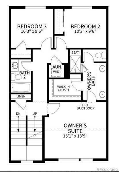 2D floor plan layout of this home in Dillon Pointe - Skyview, Broomfield, CO (Image 6).