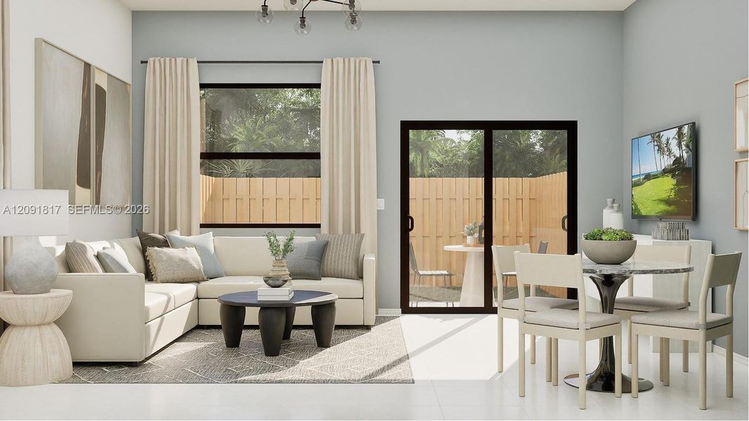 Furnished interior view inside a new home in Pineland Crest, Miami (Image 6).