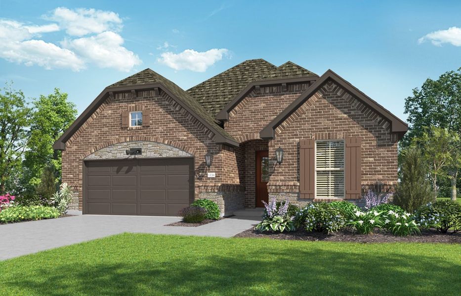 Representative exterior photo of a completed home built from the Torino by Ladera Texas in Ladera at The Reserve, Mansfield, TX (Image 23). Representative exterior photo of a completed home built from the Torino by Ladera Texas in Ladera at The Reserve, Mansfield, TX (Image 23).