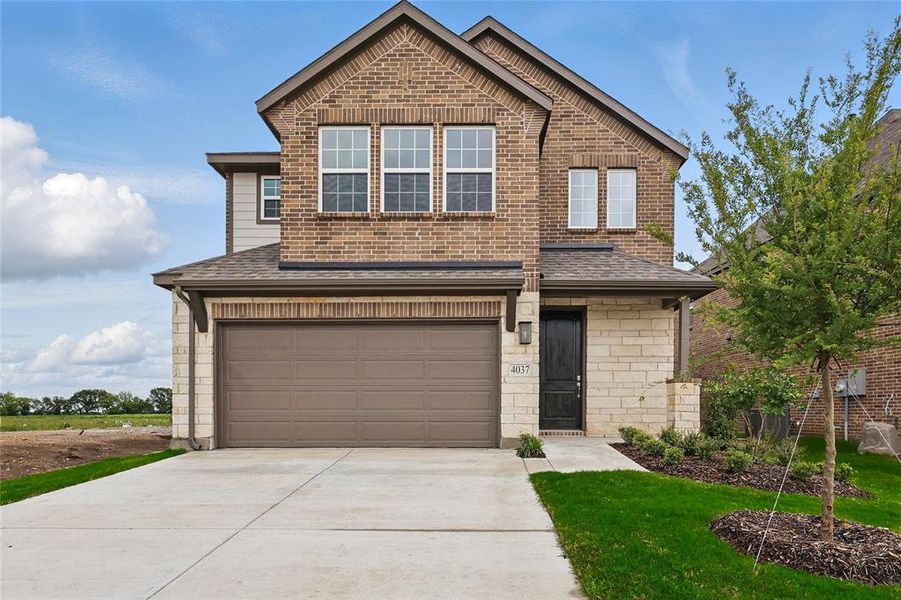 Front exterior of a new home in Bel Air Village, Sherman, TX, highlighting curb appeal (Image 1).