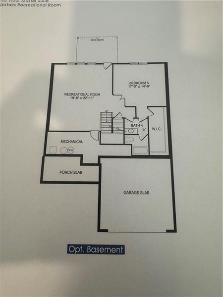 2D floor plan layout of this home in The Fields of Walnut Creek, Pendergrass, GA (Image 6).