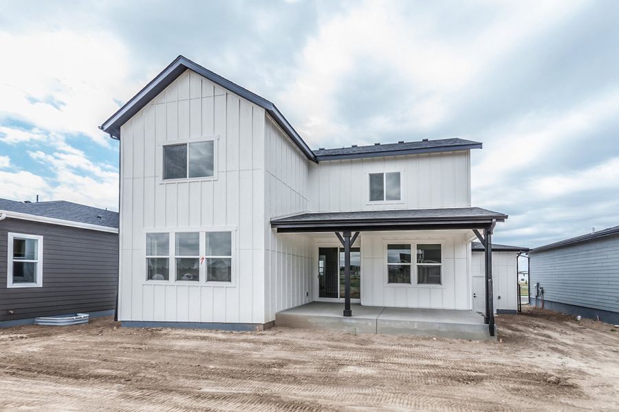 Exterior details and patio area of a home in Prairie Song, Windsor (Image 3).