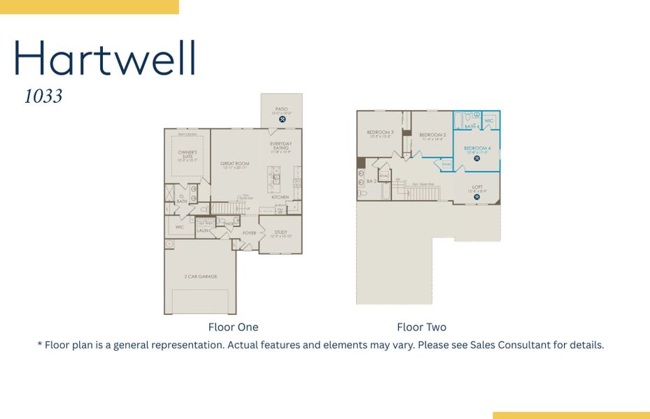 2D floor plan layout of this home in Solserra, Shallotte, NC (Image 3).