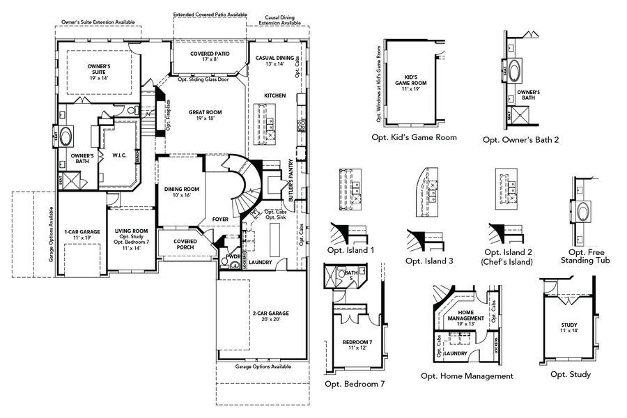2D floor plan layout for the Sandpiper by DRB Homes in Mostyn Manor Reserve, Magnolia, TX (Image 3). 2D floor plan layout for the Sandpiper by DRB Homes in Mostyn Manor Reserve, Magnolia, TX (Image 3).