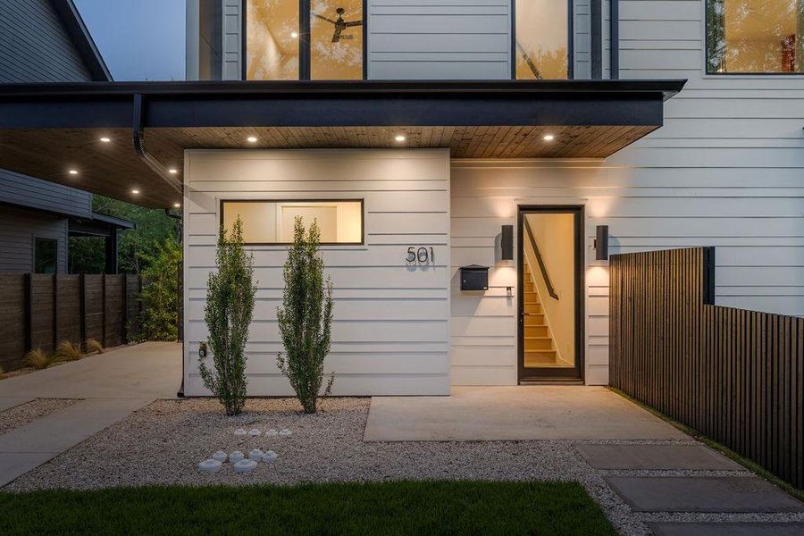 Exterior details and patio area of a home in , Austin (Image 3).