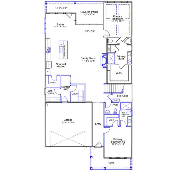 2D floor plan layout of this home in East Wynd, Hampstead, NC (Image 3).