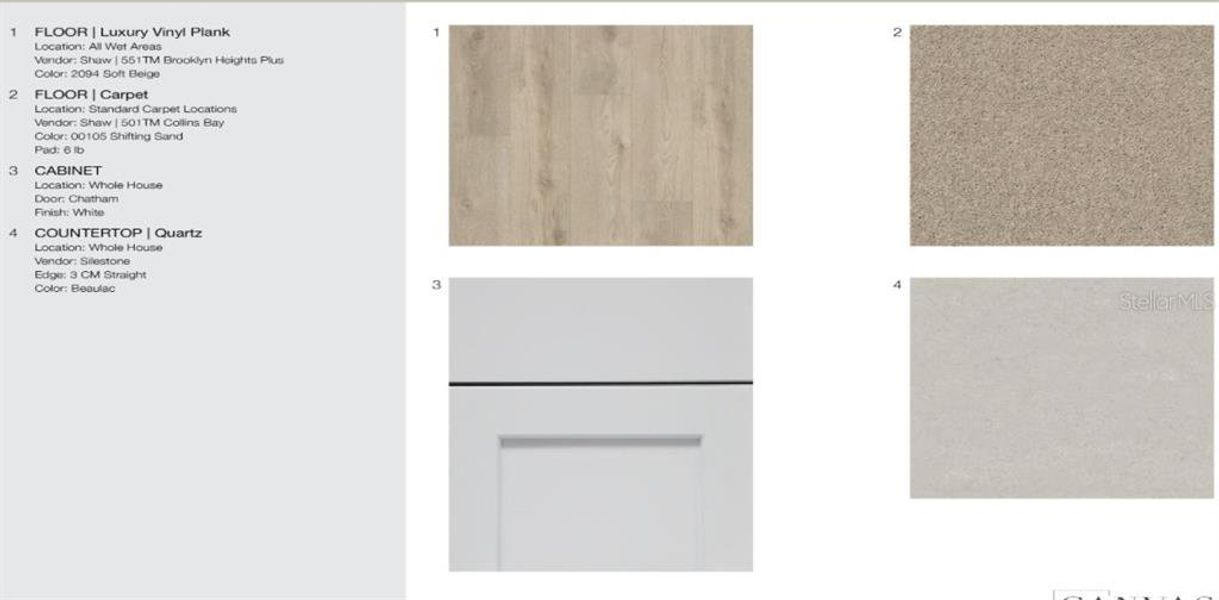 Sample of building materials used in homes in Cove at Coasterra, Palmetto (Image 15).