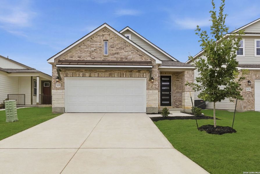 Front exterior of a new home in Talley Fields, San Antonio, TX, highlighting curb appeal (Image 25).
