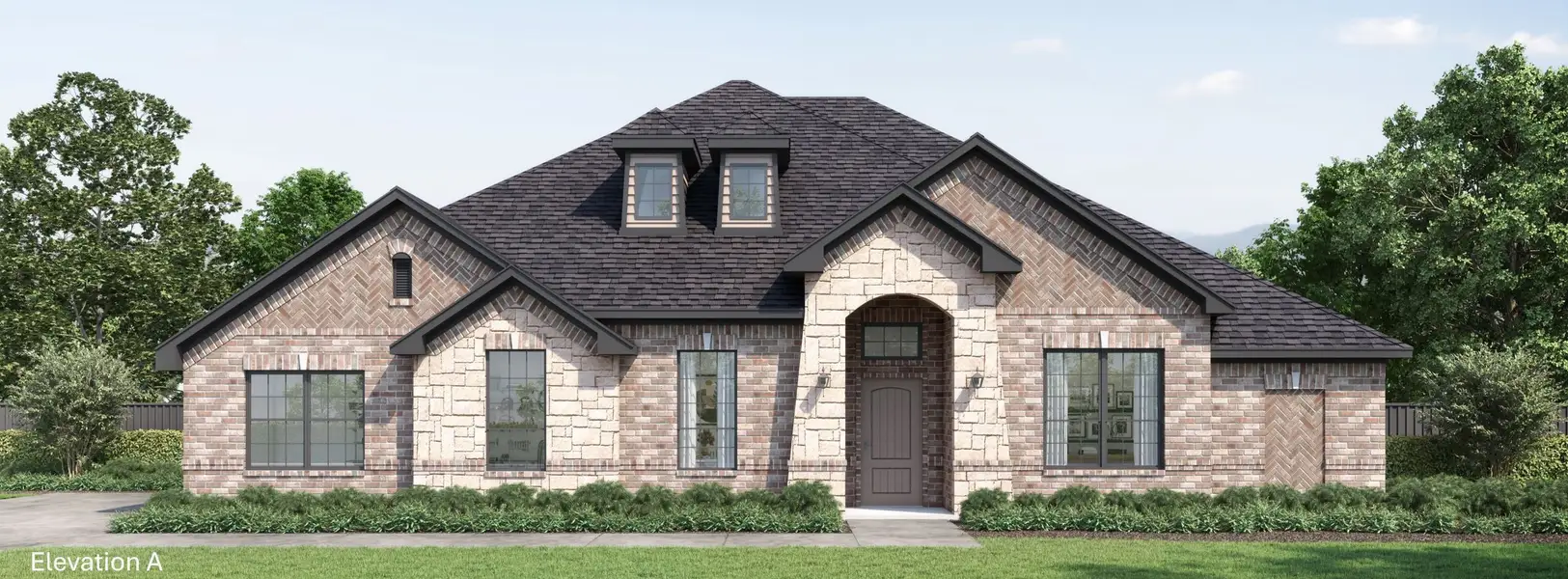 Front exterior of a new home in Lakeview Estates, Canton, TX, highlighting curb appeal (Image 2). Front exterior of a new home in Lakeview Estates, Canton, TX, highlighting curb appeal (Image 2).