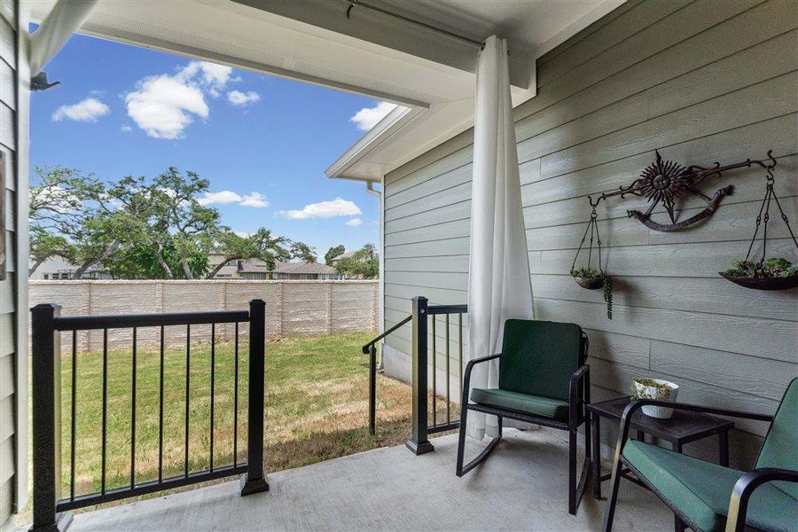 Exterior details and patio area of a home in , Dripping Springs (Image 4). Exterior details and patio area of a home in , Dripping Springs (Image 4).