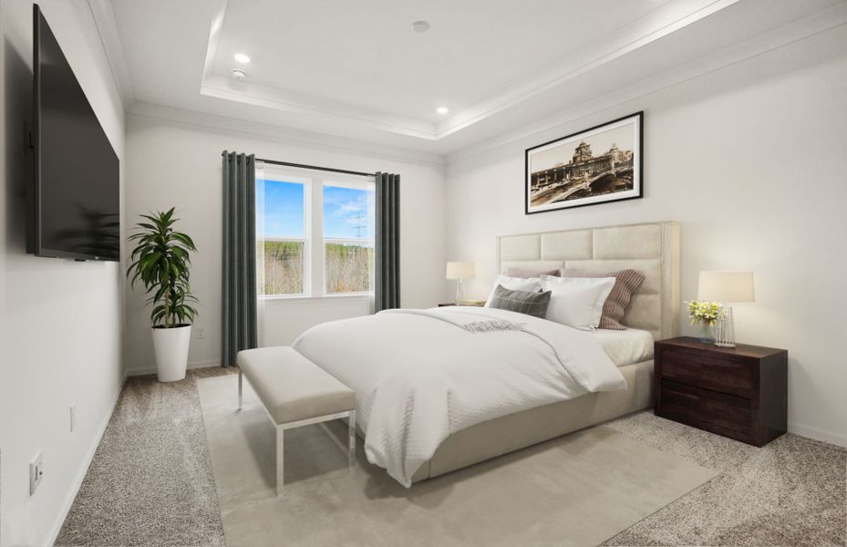 Representative furnished interior of a home built from the Kirby by Pulte Homes in Wimberly, Willow Spring (Image 10).