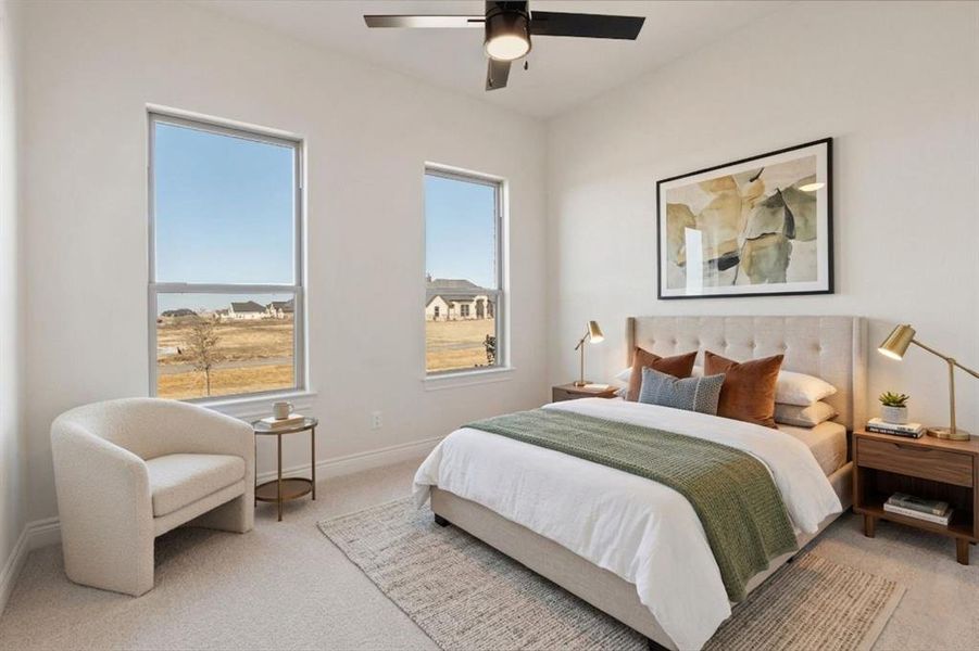 Virtually staged bedroom