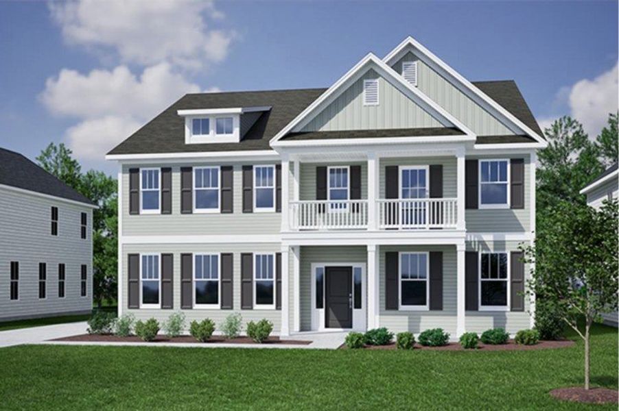 Front exterior of a new home in Bens Crossing, Woodruff, SC, highlighting curb appeal (Image 1). Front exterior of a new home in Bens Crossing, Woodruff, SC, highlighting curb appeal (Image 1).