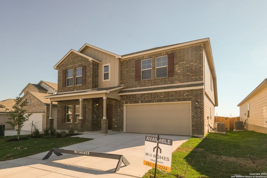 Front exterior of a new home in Paloma Park, Converse, TX, highlighting curb appeal (Image 2). Front exterior of a new home in Paloma Park, Converse, TX, highlighting curb appeal (Image 2).