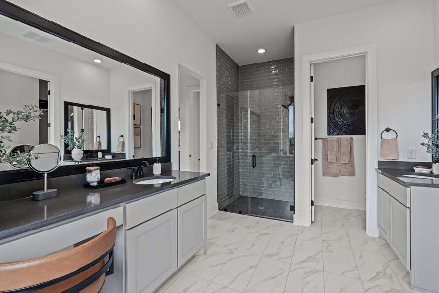 Furnished interior in a model home at Sienna Lakes in San Antonio (Image 24).