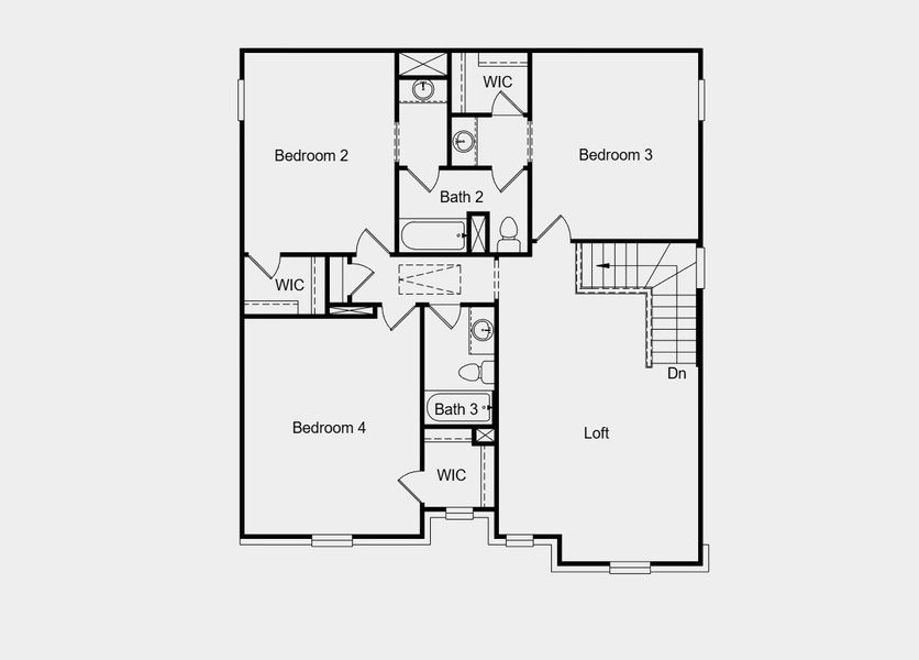 2D floor plan layout for the Primrose by Taylor Morrison in Turners Crossing, Austin, TX (Image 4).