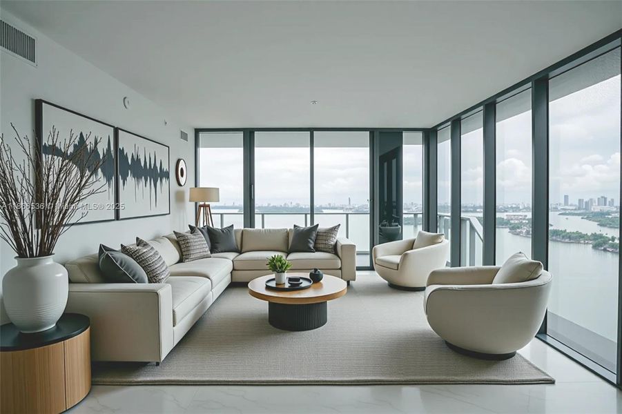 Furnished interior view inside a new home in , Miami (Image 5).