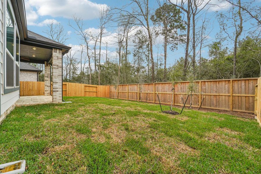 Exterior details and patio area of a home in The Woodlands Hills, Willis (Image 22).