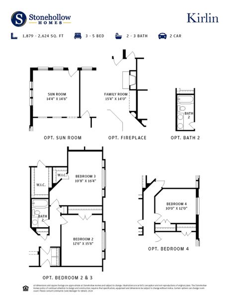 2D floor plan layout for the Kirlin by Stonehollow Homes in Meadow Vista, Anna, TX (Image 5).