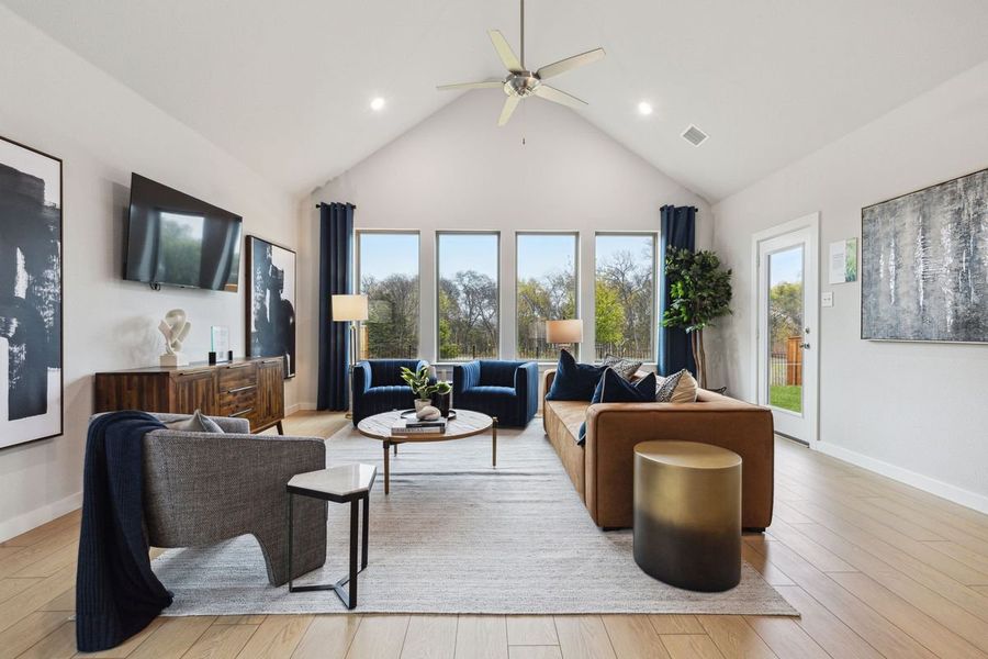 Living Room in the Claret home plan by Trophy Signature Homes